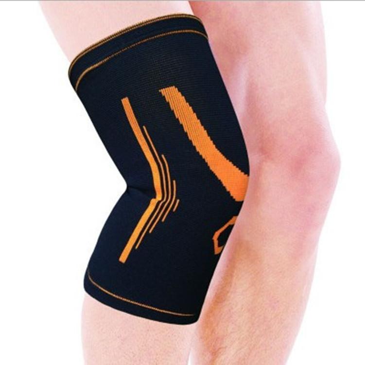 Đôi Bó đầu gối co giãn - bảo vệ khớp gối thể thao đen cam C668