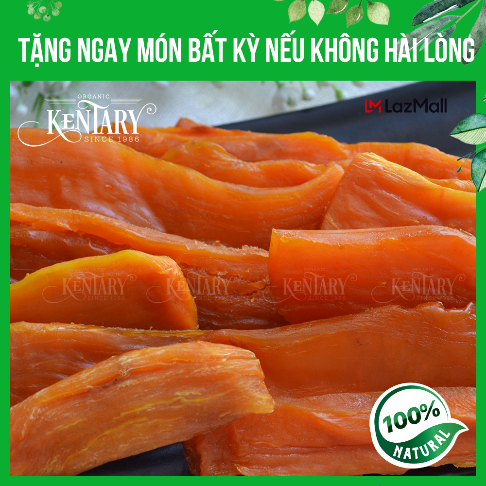 Khoai lang mật sấy dẻo không đường Kentary túi 200gr vị ngọt bùi béo không chất bảo quản giúp giảm cân, đẹp da, tốt cho xương khớp - đồ ăn vặt