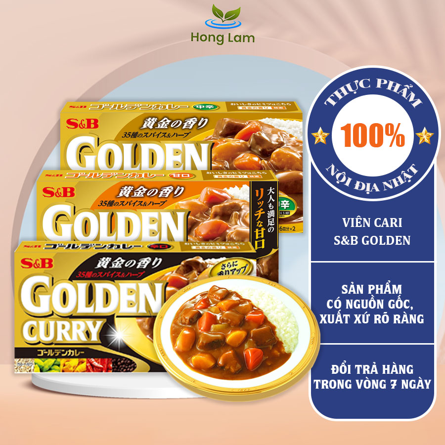 Viên Cà Ri Nhật S&B Golden Curry Thơm Ngon Hấp Dẫn - Hộp 8 Viên