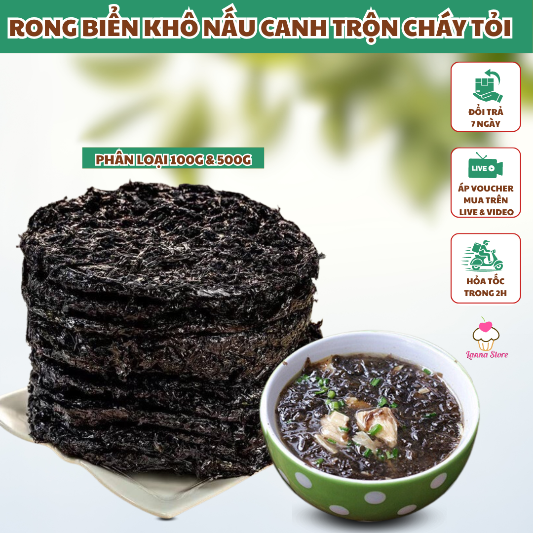   GÓI 500gr  Rong biển khô nấu canh rong mứt 