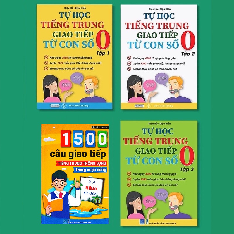 Sách-Combo: Tự học tiếng trυng giao tiếp từ con số 0 tập 1+2+3