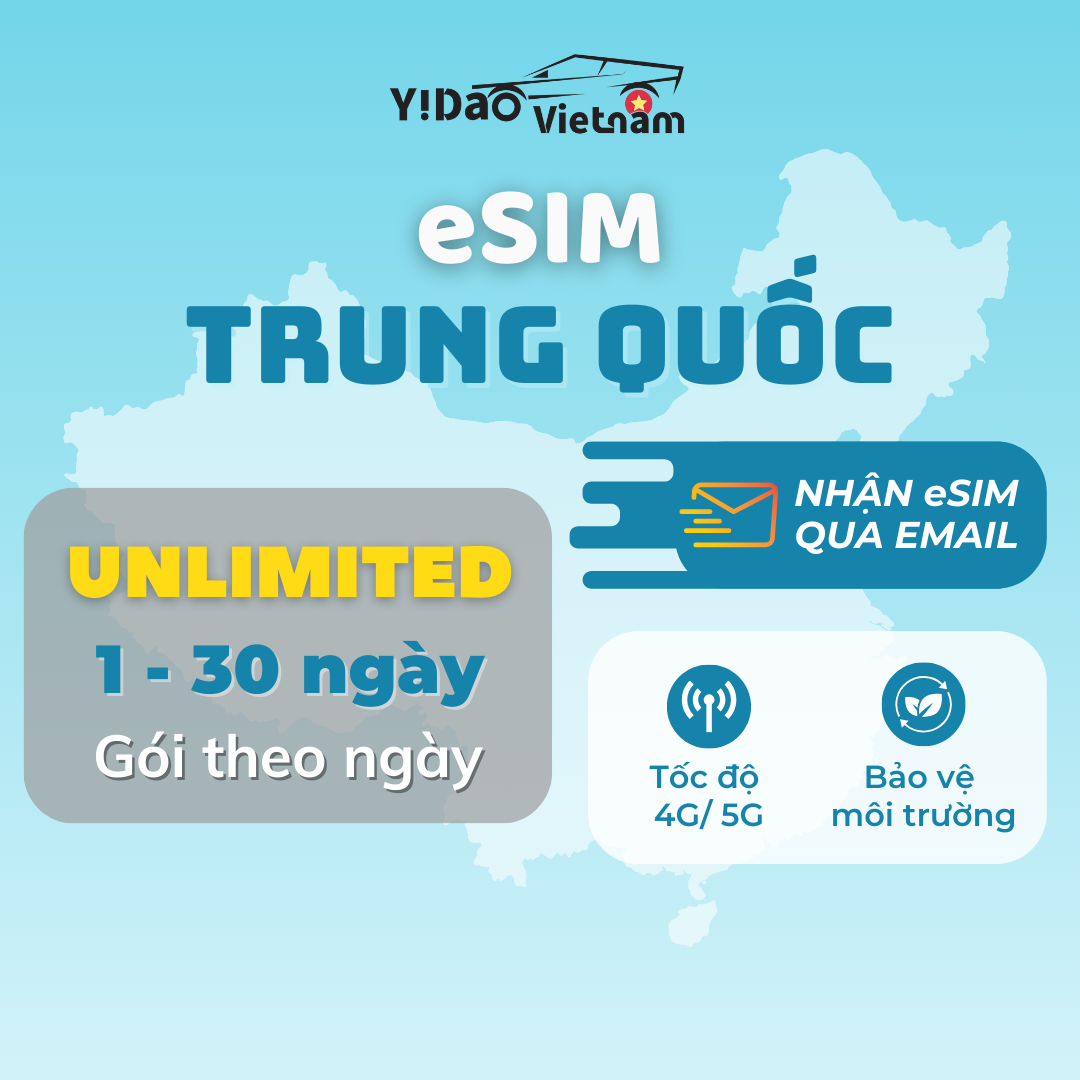 eSIM Trung Quốc, sim du lịch Trung Quốc kích hoạt nhanh chóng bằng mã QR, data tốc độ cao ổn định