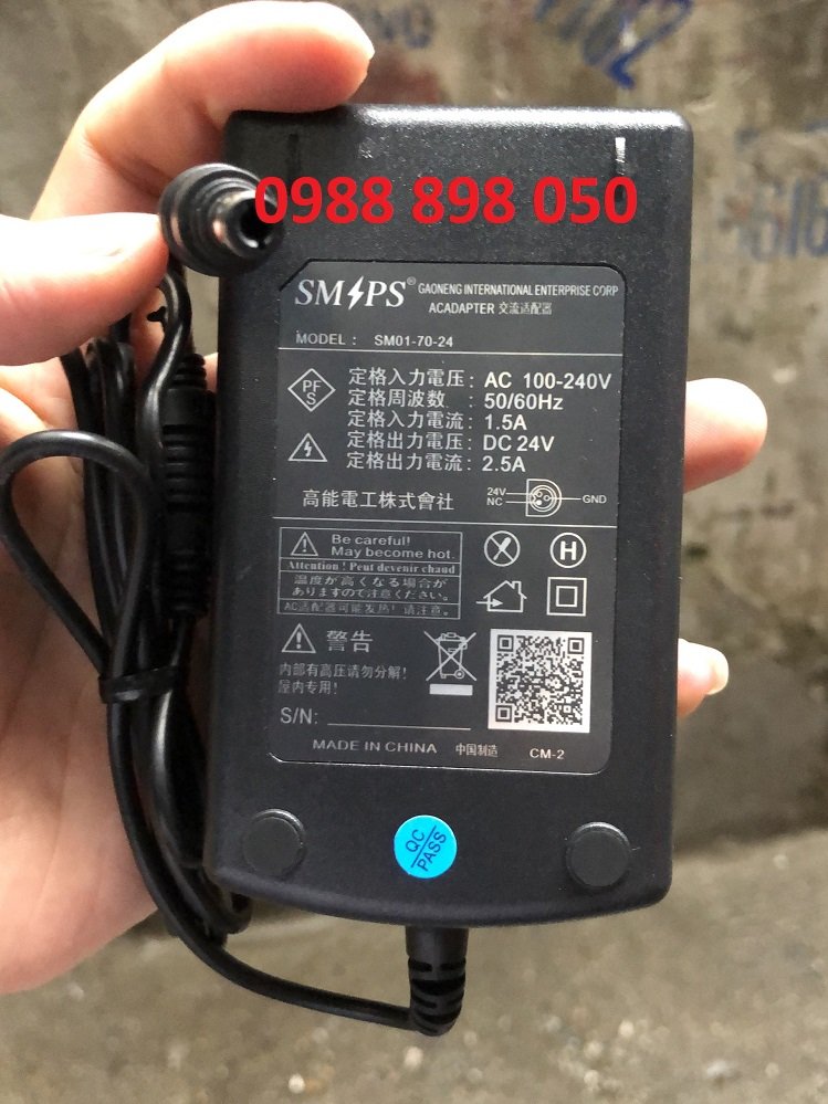 Dây nguồn máy in tem nhãn zebra 24v 2.5a