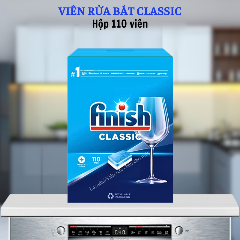 Viên rửa bát Finish classic hộp 110v mẫu mới nhập khẩu châu âu