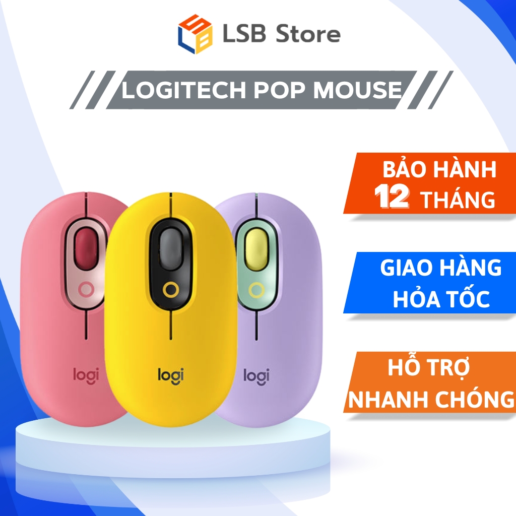 [Hoả Tốc 4h - HCM] Chuột Không Dây Bluetooth Logitech POP Mouse | Hàng Chính Hãng | Bảo Hành 12 Tháng  | LSB Store