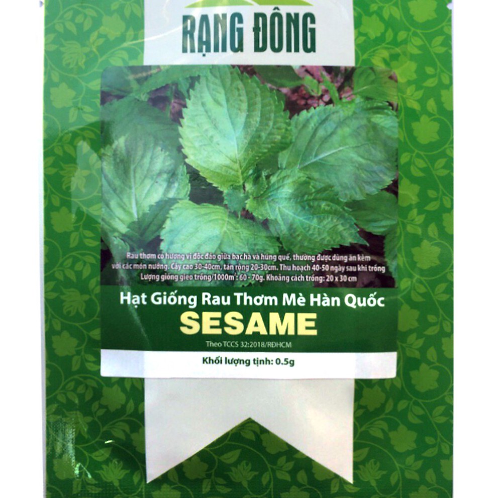 Set 02 gói hạt giống rau thơm mè hàn quốc seasame 0.5gr