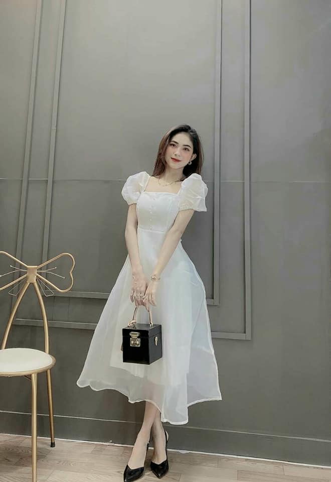 Đầm nữ sang trọng cao cấp chất vải đường may tinh tế có size lớn 73 ký - Đầm dự tiệc cao cấp