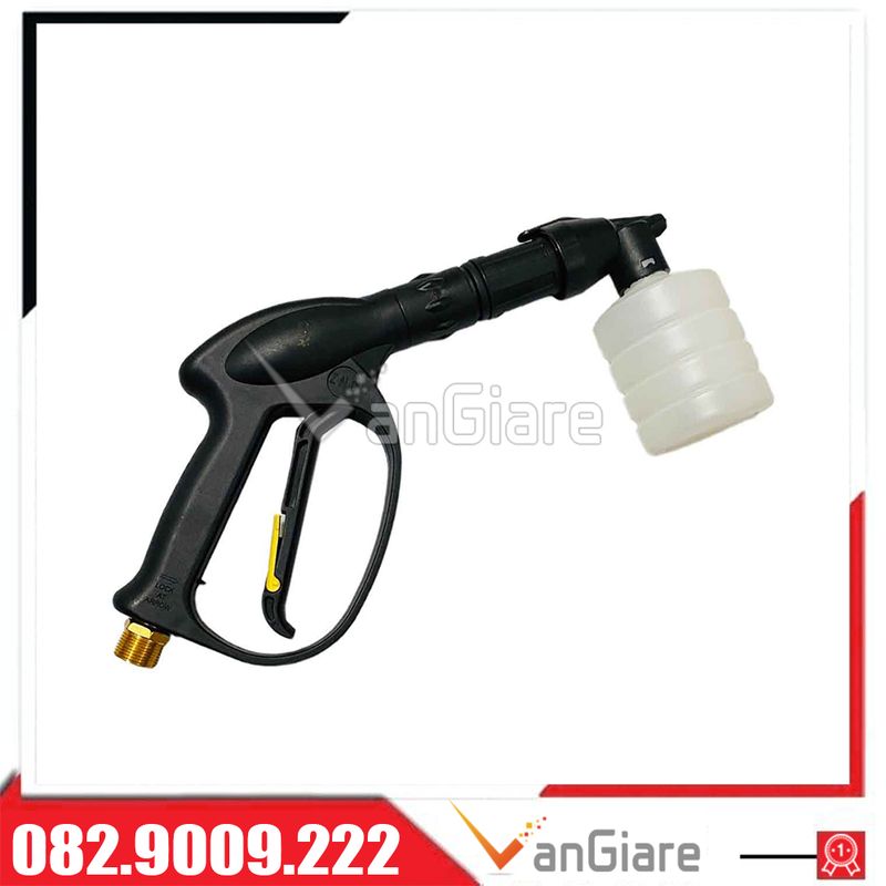 Súng xịt máy rửa xe cao áp ren 22mm kèm bình tạo bọt tuyết