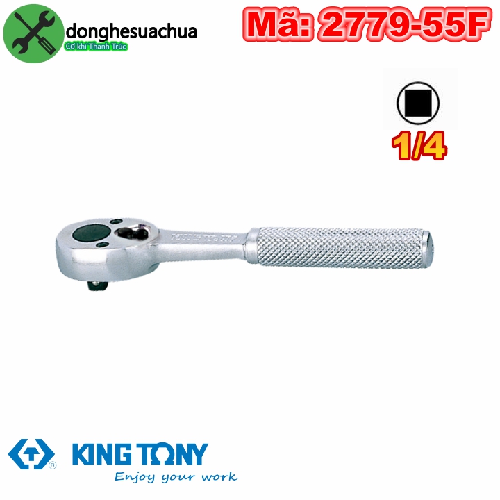 Cần tự động 1/4 kingtony 2779-55f cán trắng dài 130mm