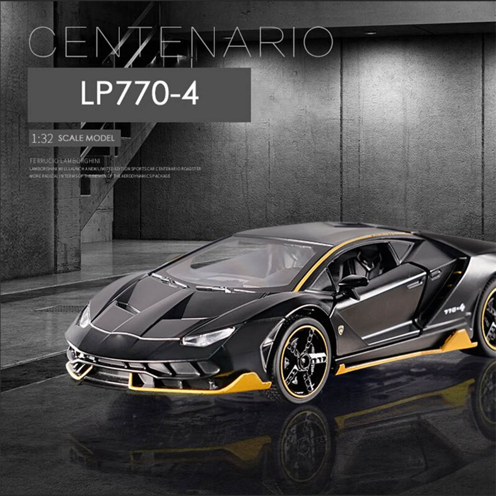 Ready Hot Mới Đồ chơi xe hơi lamborghini centenario lp770-4 đúc khuôn với  âm thanh và ánh sáng kích thước **4cm tỉ lệ 1:32, làm quà tặng cho  bé trai, trang trí