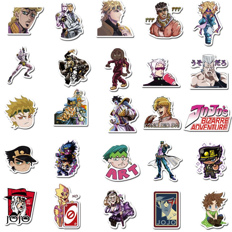 [HCM]Sticker JOJO NHẬT BẢN nhựa PVC không thấm nước dán nón bảo hiểm laptop điện thoại Vali xe Cực COOL #65