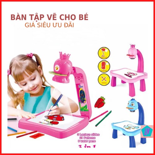 Bàn vẽ có đèn chiếu sáng bàn vẽ thông minh có máy chiếu ảnh kèm nhạc cho bé tập tô tập vẽ