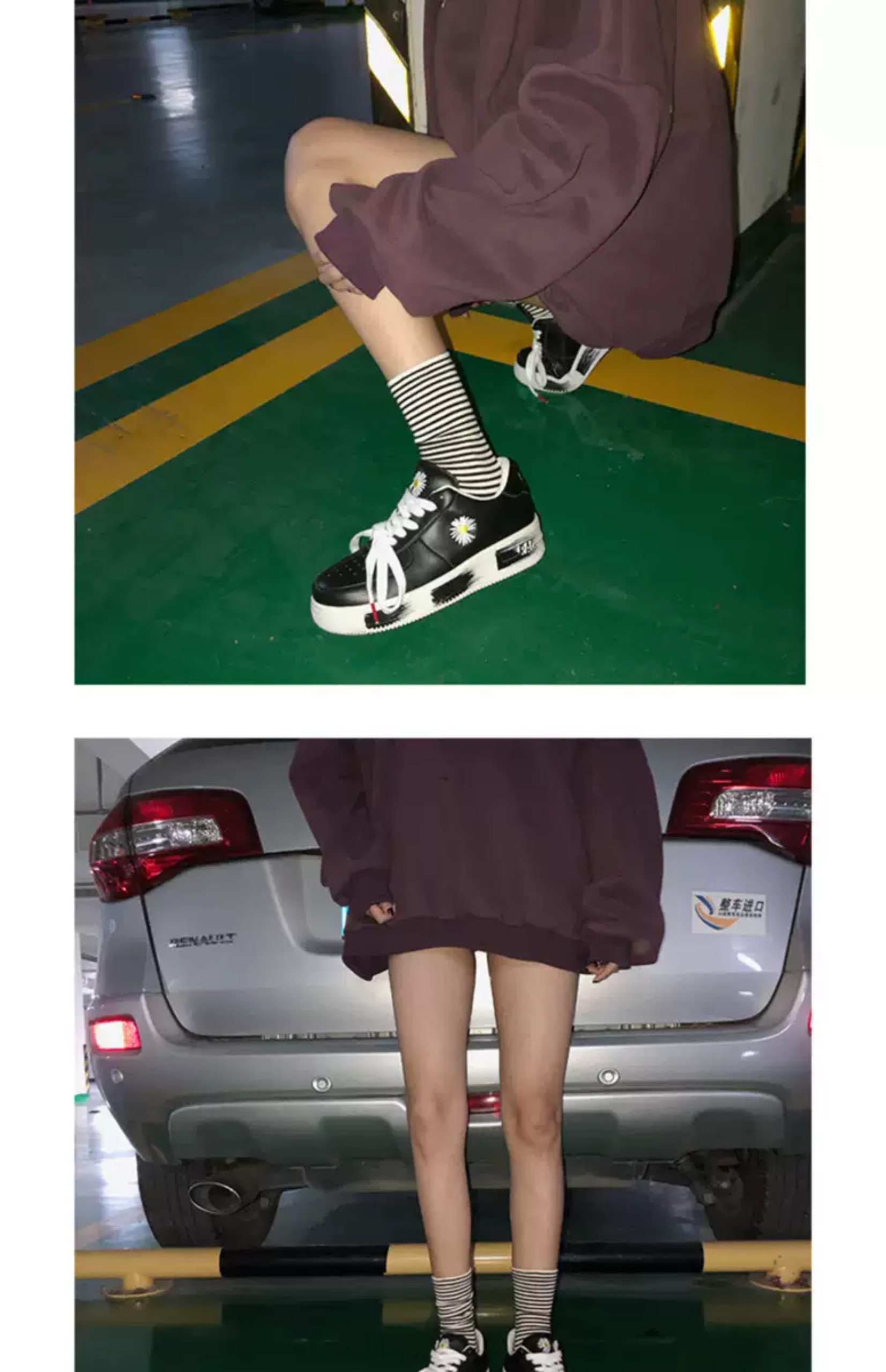 Giày nữ hoa cúc hot, giày thể thao nike AF1, giày hoa cúc sneakers, giày thể thao chạy bộ hoa cúc 3