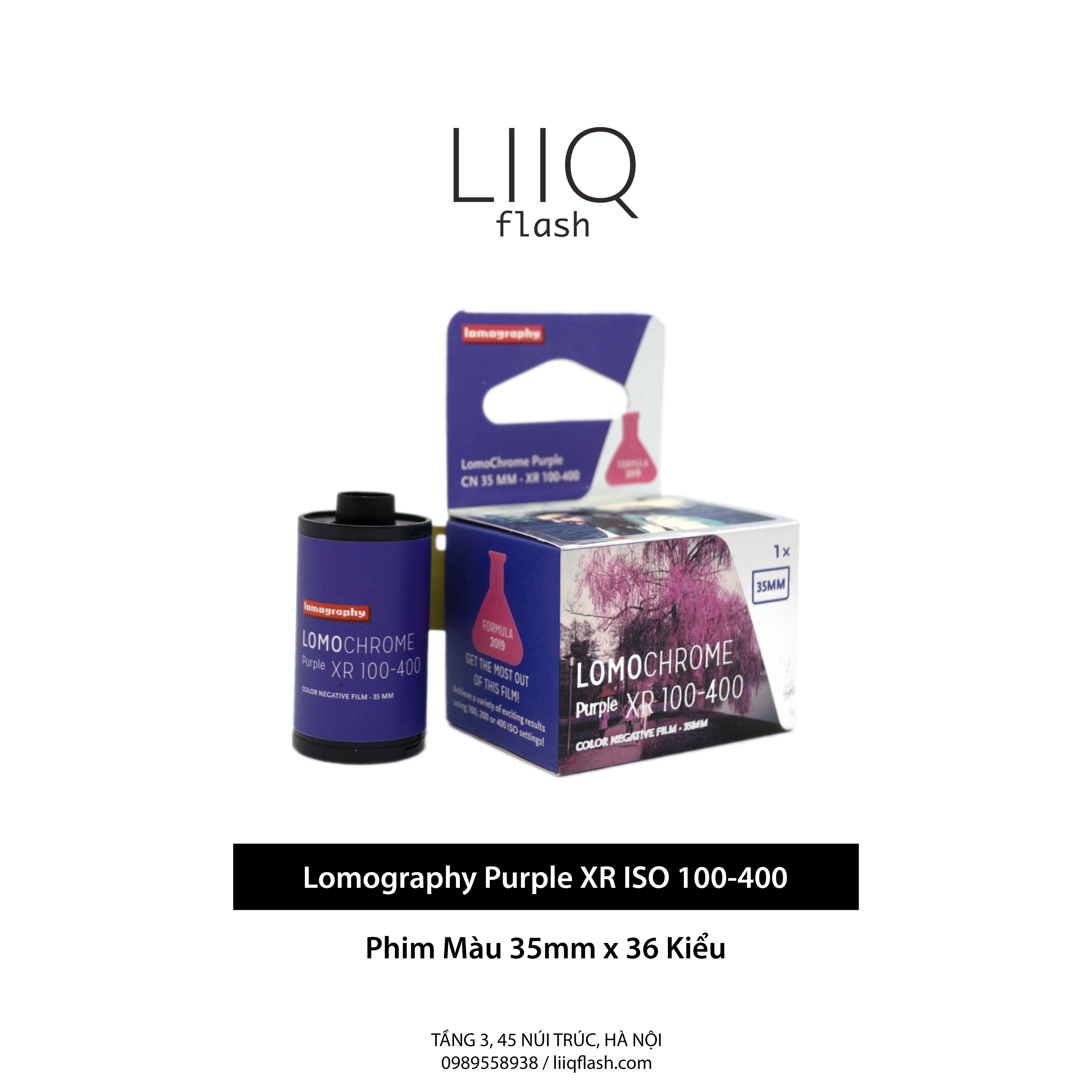 Phim lomography purple xr iso 100-400, màu color, 135/35mm x 36 kiểu, in date cho máy chụp ảnh film - liiq flash