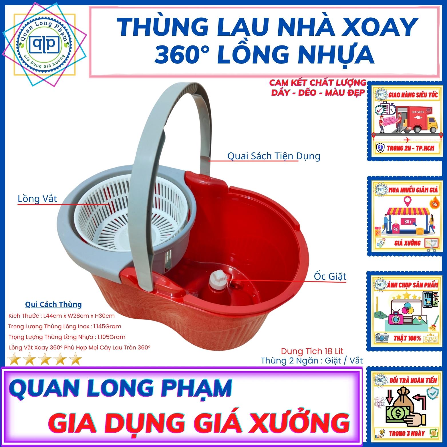 Thùng/Xô Cây Lau Nhà Lồng Nhựa Tự Vắt Thông Minh Xoay 360° Giá Xưởng. Trọng Lương : 1.2 Kg [FREESHIP MAX] - 4