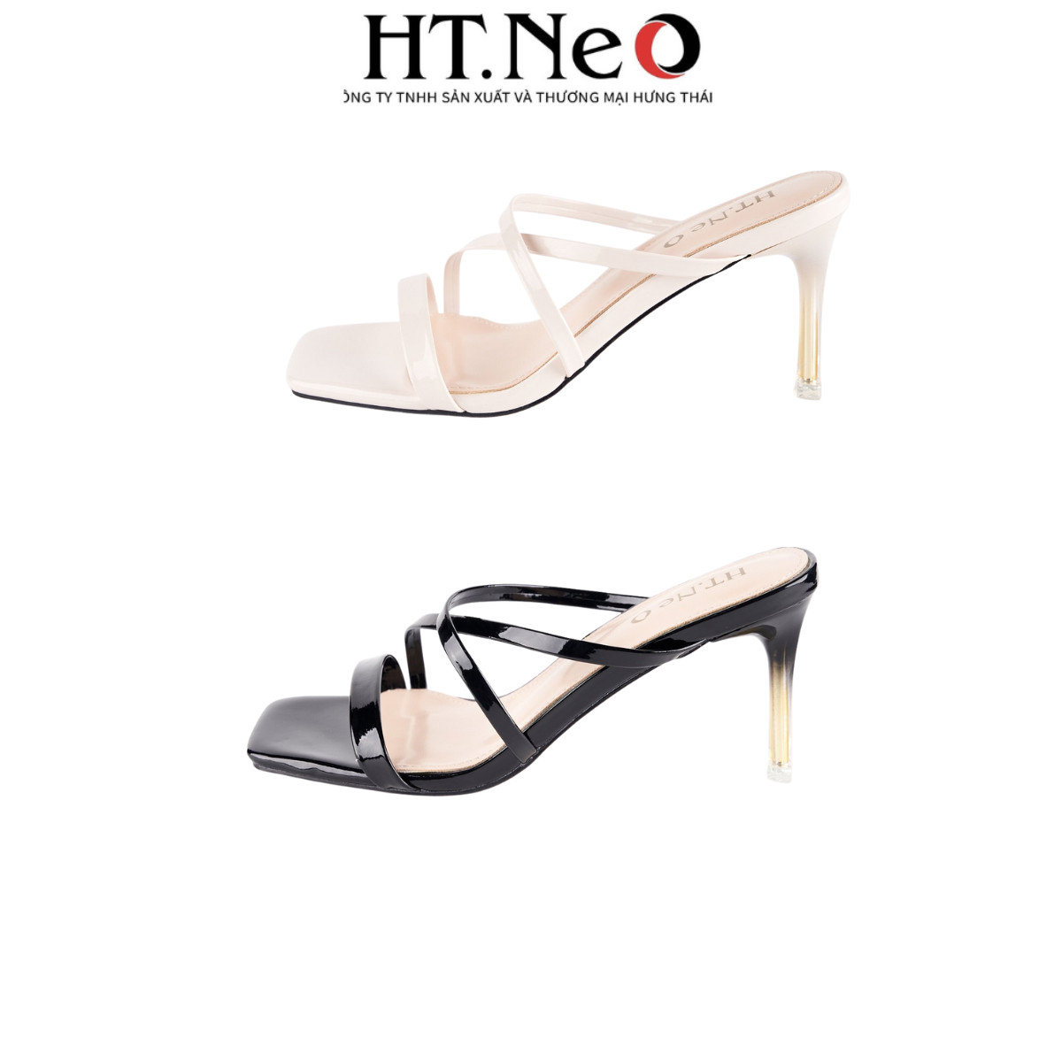 Sandal nữ HT.NEO da với thiết kế dây mảnh chéo trẻ trung
