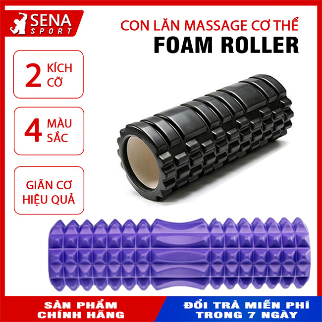 Con Lăn Massage Giãn Cơ, Foam Roller phục hồi cơ sau tập Gym, Fitness, Yoga