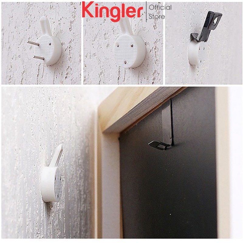 10 Móc Nhựa Đóng Tường, Treo Tranh, Ảnh, Đồng Hồ, Vật Dụng Nhỏ Siêu Chắc Chắn, Móc 3 Chân Đinh Chịu Lực lên Đến 10 Kg, Tiện Dụng Trong Gia Đình. Kingler 2220Set10