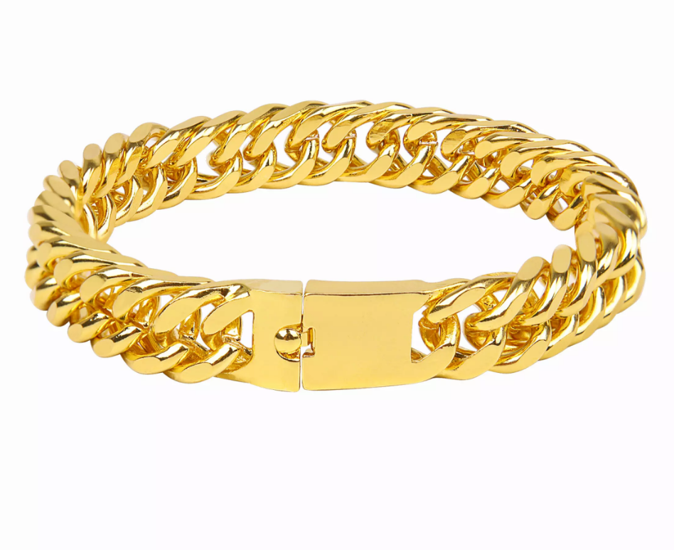 * RẺ VÀ CHẤT * Lắc tay nam, vòng tay nam bằng titan tinh khiết kiểu khóa hộp tinh tế mạ vàng và bạc