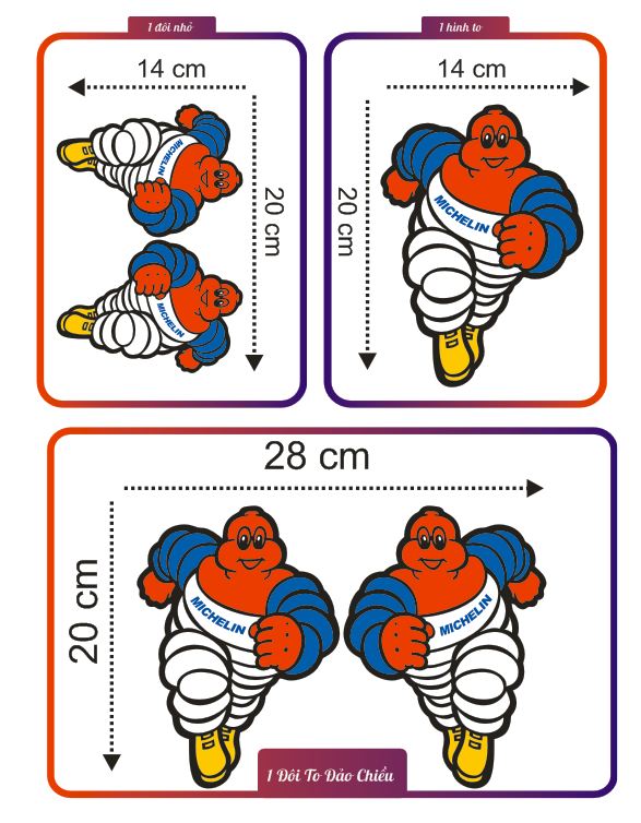 Sticker decan MICHELIN dán ô tô xe máy không ảnh hưởng sơn