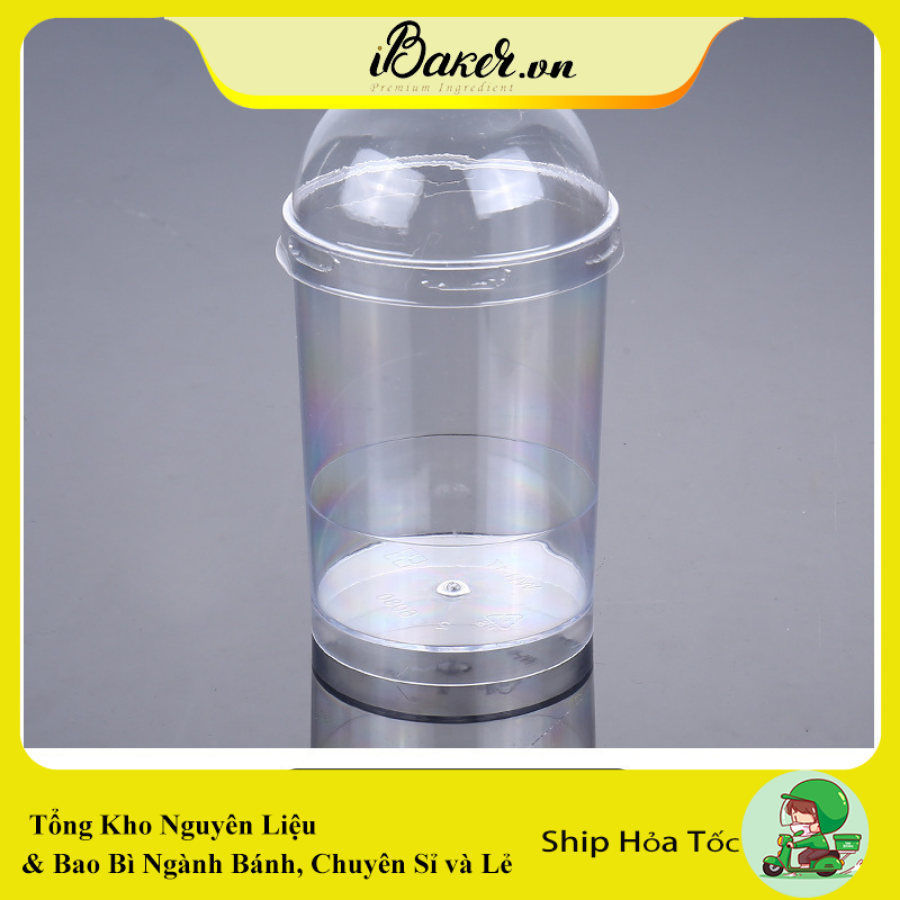 Ly nhựa PS hình trụ tròn có nắp cầu 6080 làm bánh mousse/ tiramisu/ pana cotta