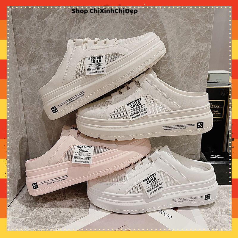 Giày đạp gót, giày sục nữ độn đế [thiết kế lưới thoáng khí]