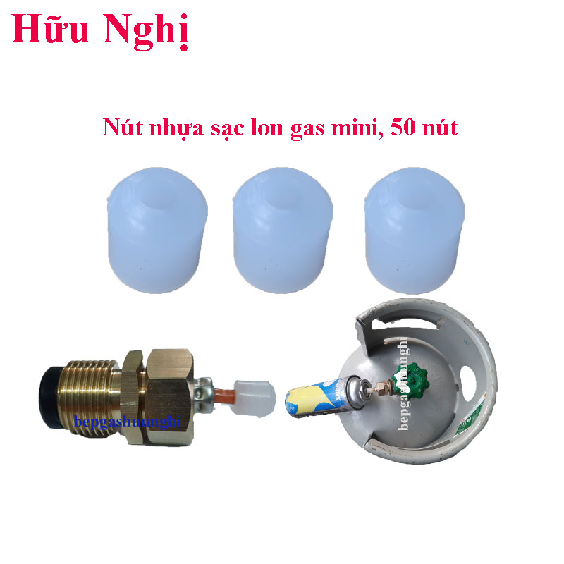 Nút nhựa nối ti sạc lon gas mini 50 nút