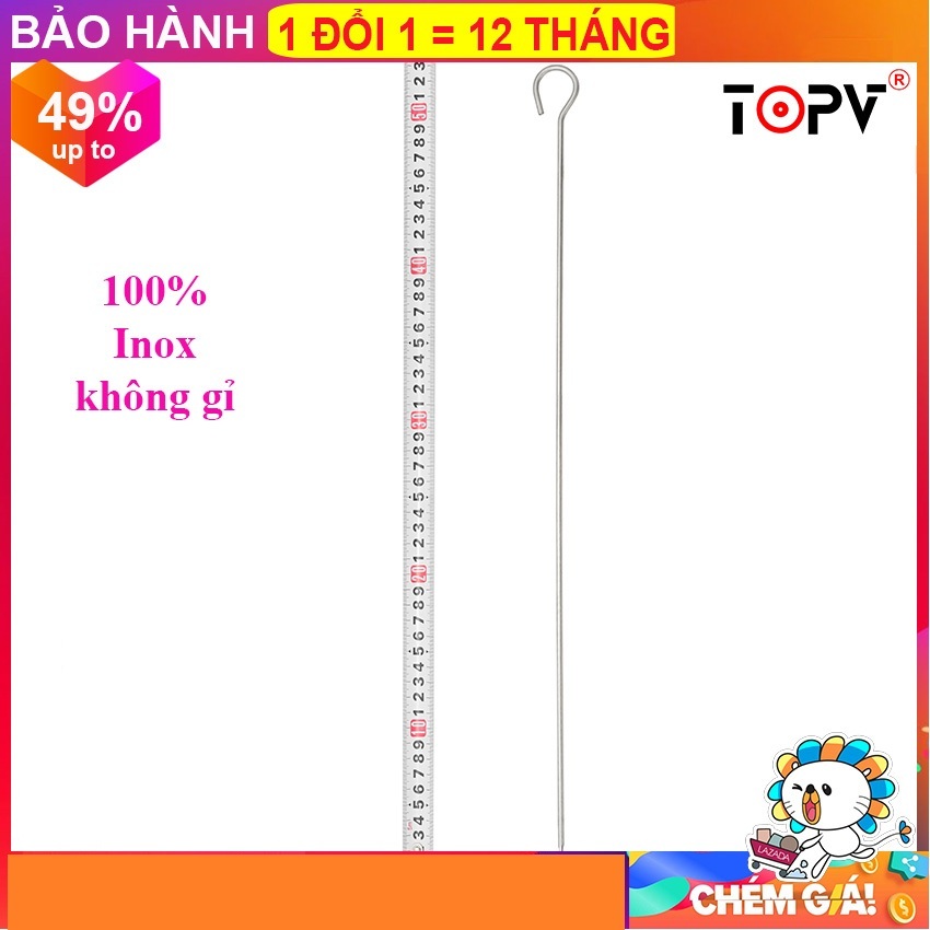 Xiên que Inox TopV 53cm, phù hợp cho bếp TopV V5Plus, Inox cao cấp, không gỉ, xiên nướng inox, siêu bền, xiên que nướng tiện dụng