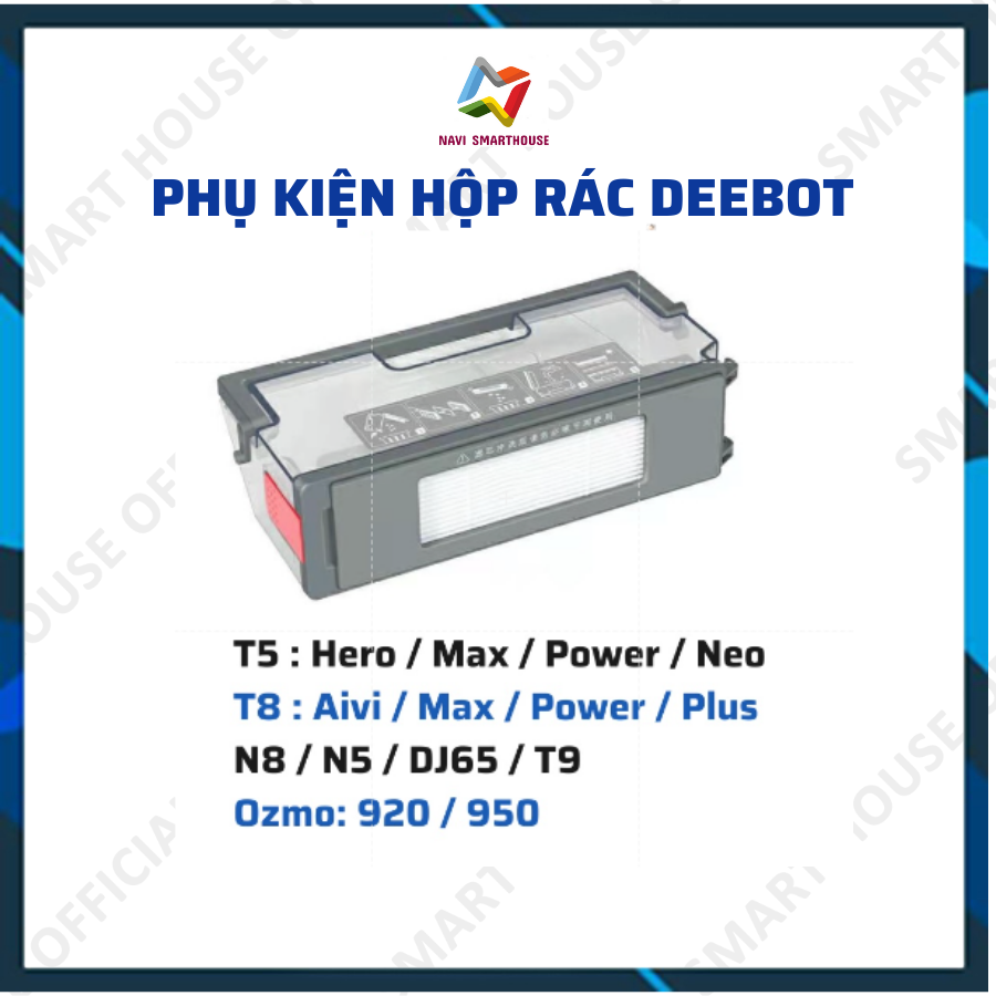 Phụ kiện hộp bụi, hộp rác robot hút bụi debot t9 aivi, t9 aivi plus, t9 max, t9 power, ozmo t9