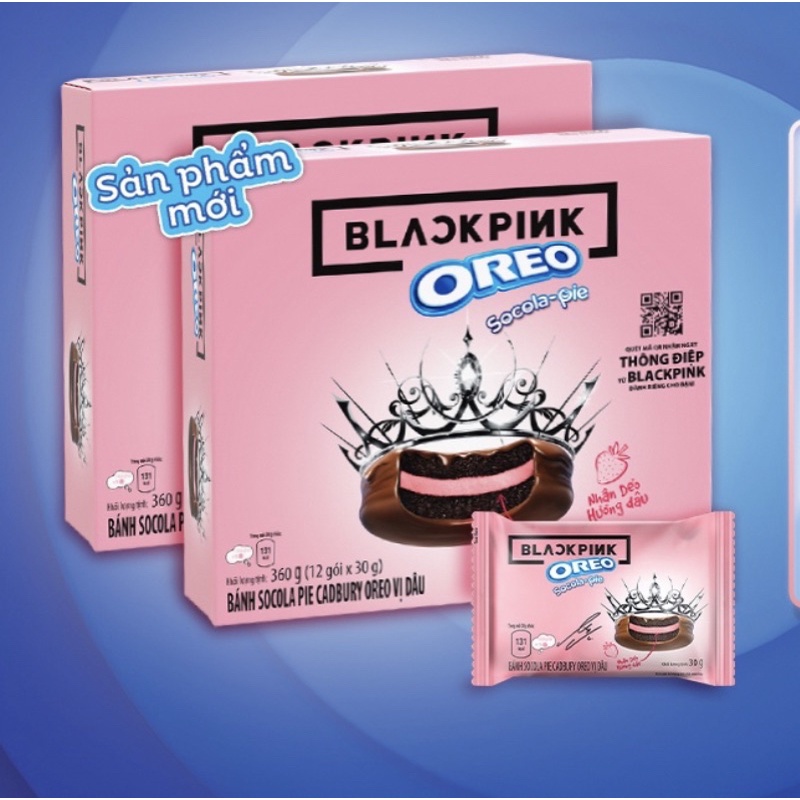 Bánh oreo blackpink hồng hộp 360g kèm card oreo blackpink