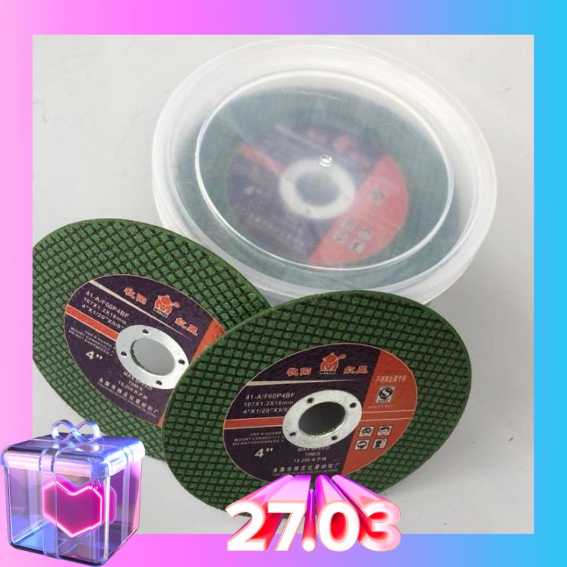 Combo một hộp đá cắt inox,cắt sắt - hộp đá cắt inox 50 viên