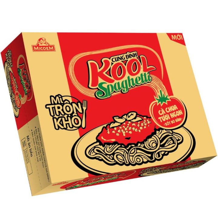 Thùng 30 gói mì trộn khô kool spaghetti 105gr