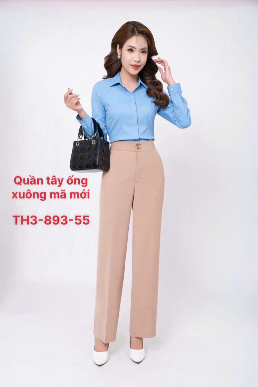 Quần tây thái hòa cao cấp lưng cao 1 nút vải nhập hq cao cấp th3-893