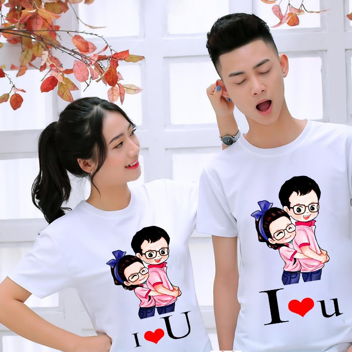 áo thun đôi giá đã gồm 2 áo  ý nghĩa vợ ôm chồng từ phía sau