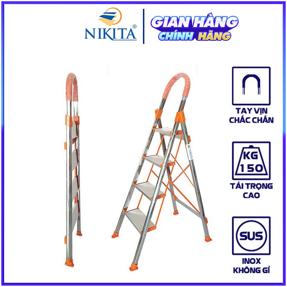Thang ghế inox gia đình 4 bậc