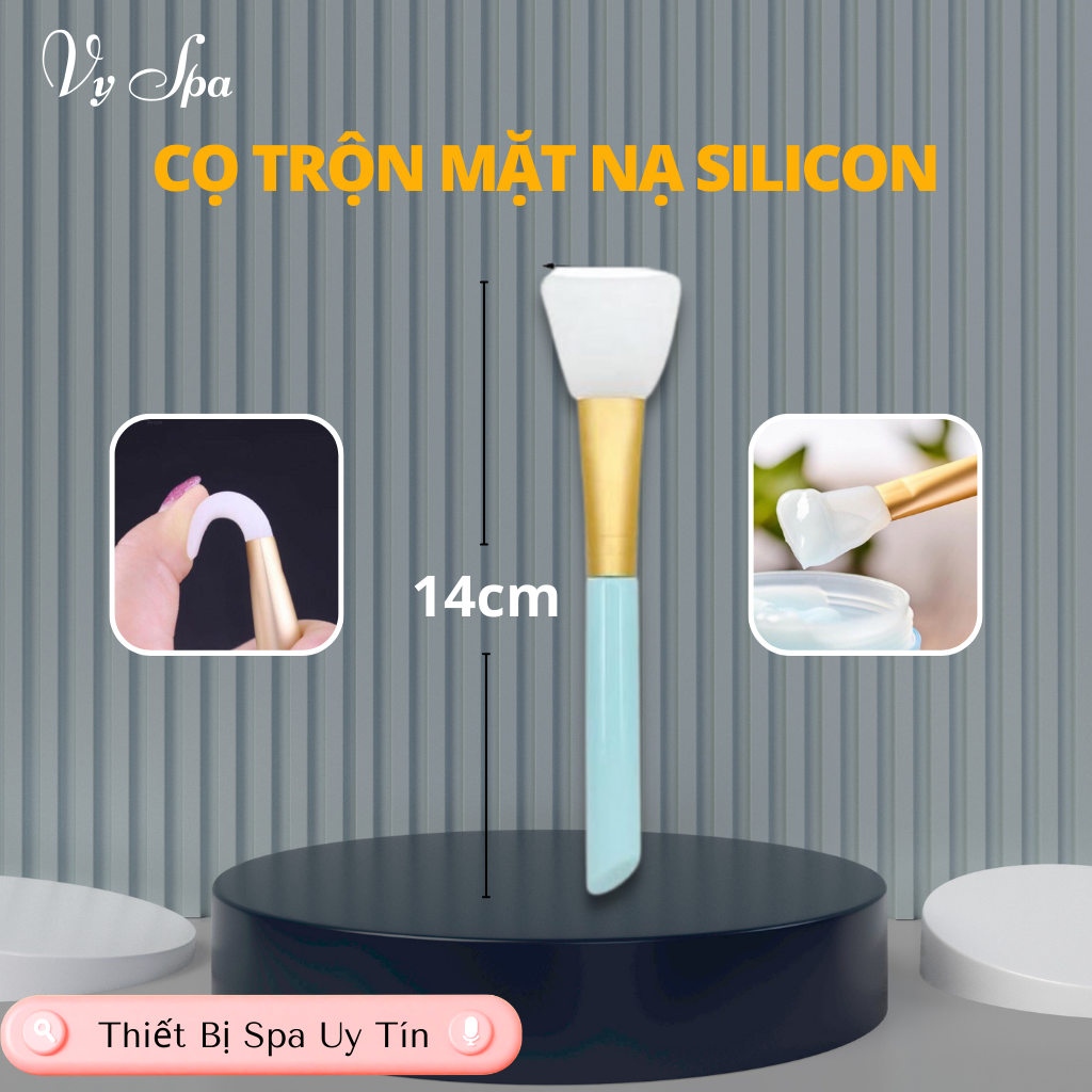 Chổi Cọ Quét Mặt Nạ Silicon 14x3cm l Chổi Đắp Mặt Nạ Mềm Chuẩn Spa