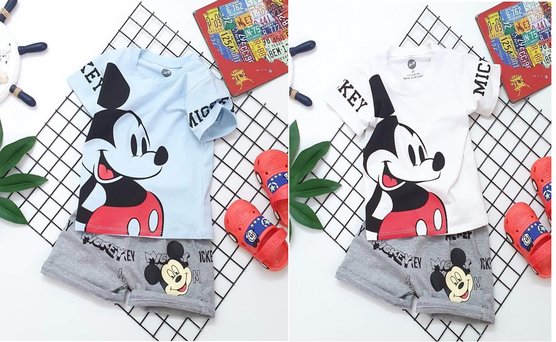 Bộ mickey xinh cho bé trai và gái chất cotton mềm mại mã mickeyxanhtrang