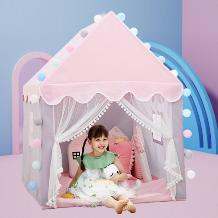 lều công chúa hoàng tử hình ngôi nhà-lều du lịch lều ngủ cho bé vui chơi (SIZE LỚN 135X120X95cm)