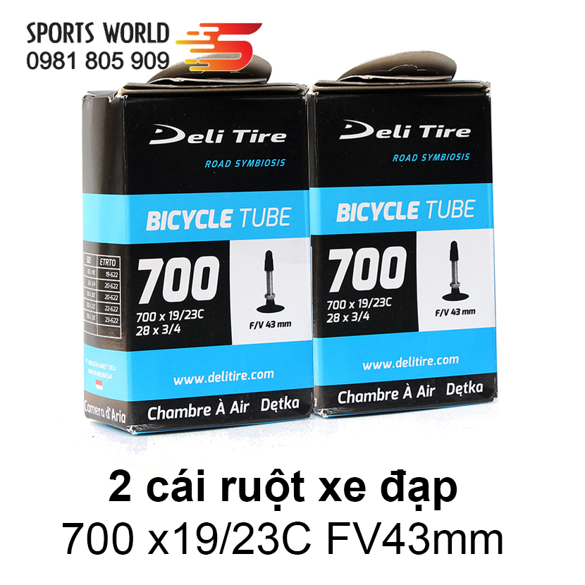 Ruột xe đạp 700x19/23 van xe đạp dài 43mm deli-tire