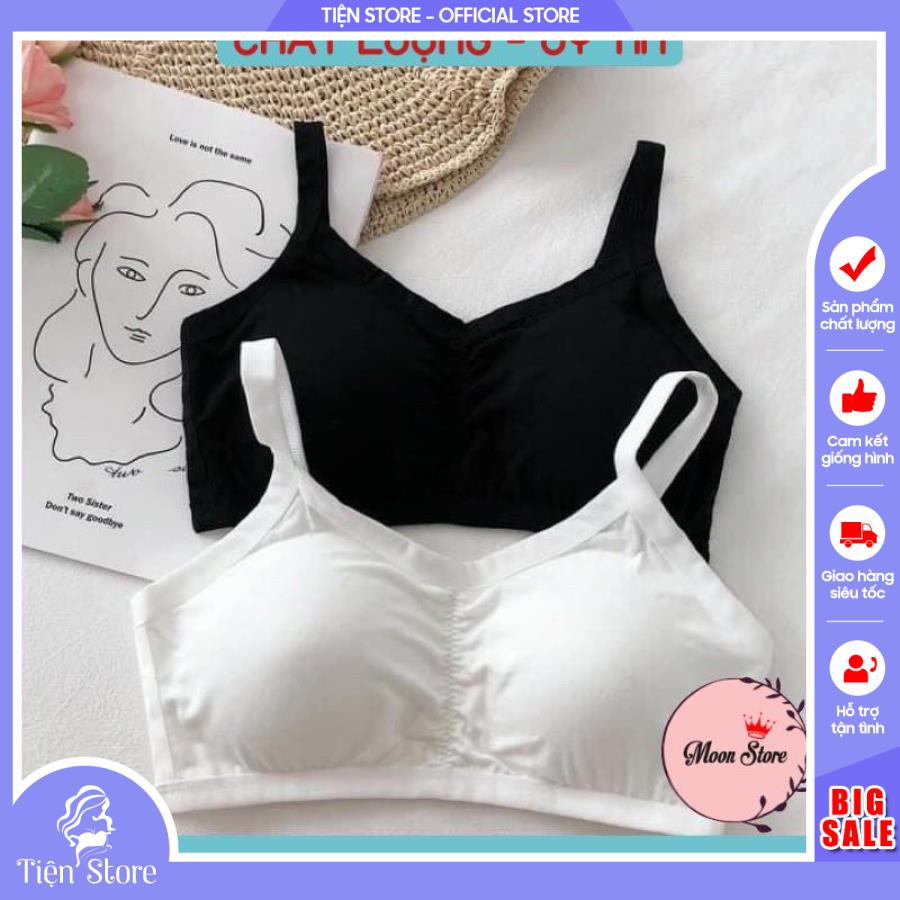 Áo lót,áo bra nữ cotton 3 dây có mút ngực, freesize >52kg