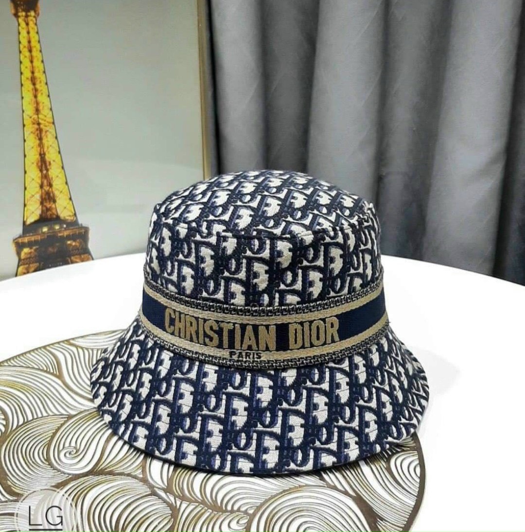 Christian Dior Trotter Bucket Hat Navy 58  AMORE Vintage Tokyo