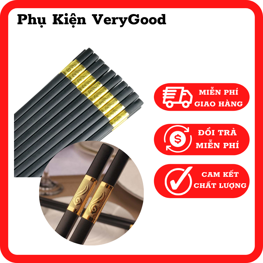 Combo 30 đôi đũa hợp kim xuất hàn chống mốc, chống trơn, chịu nhiệt cao hàng cao cấp, Đũa ăn cơm cao cấp