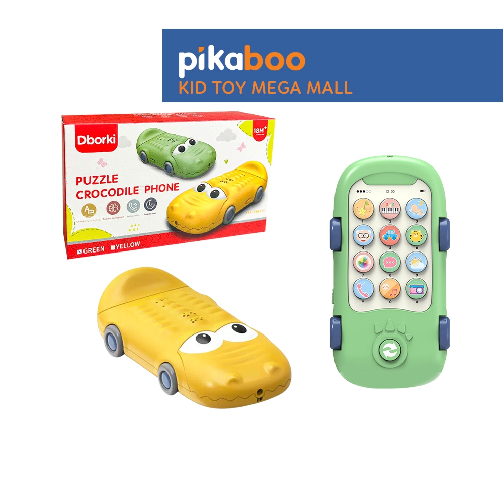 Đồ chơi điện thoại cá sấu đáng yêu cao cấp Pikaboo đa dạng chức năng chất