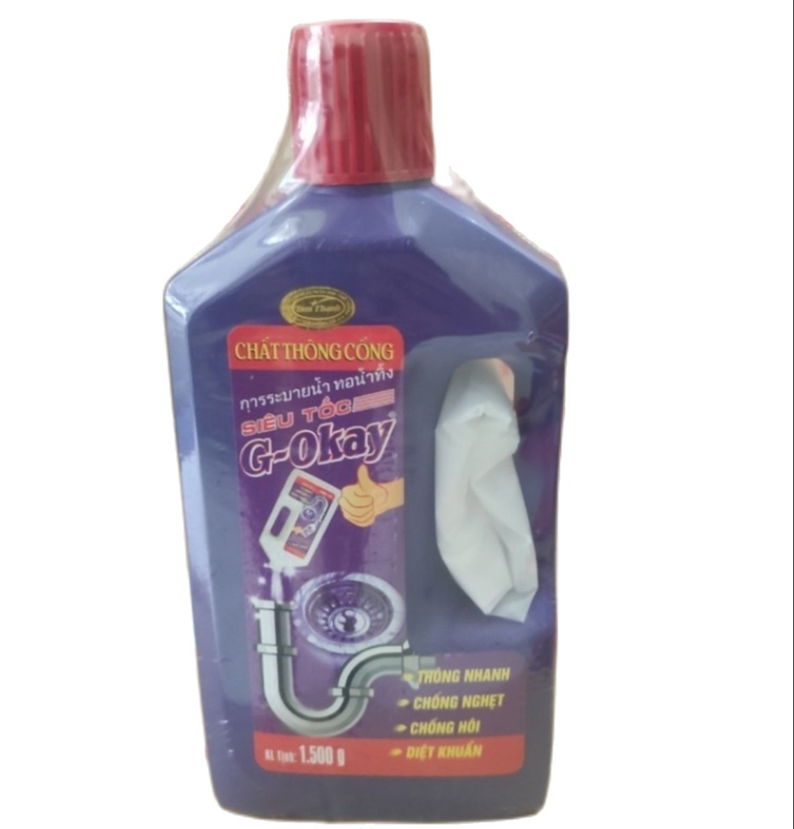 Dung dịch thông cống siêu tốc G-Okay 1000gam/650ml Gia Phú