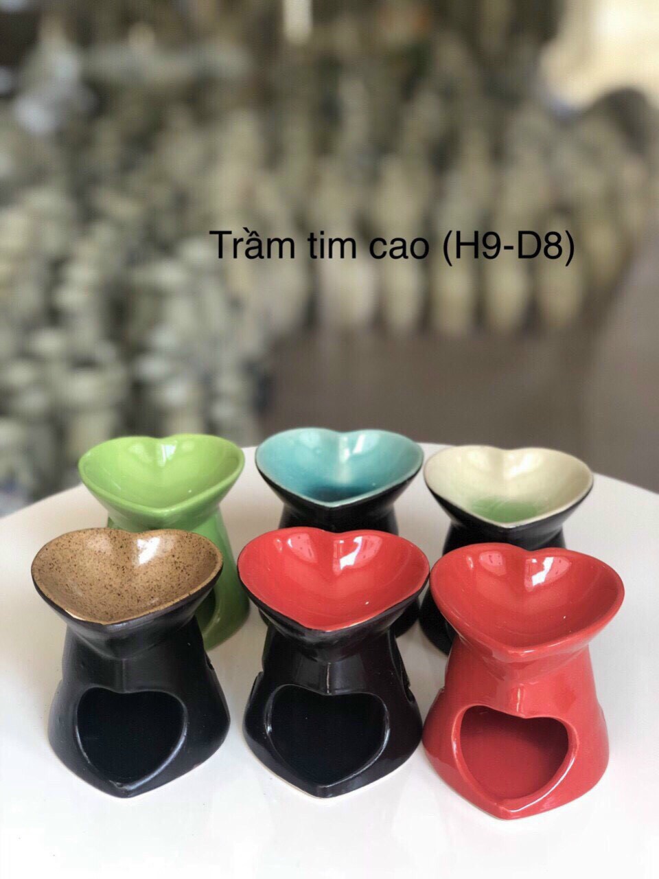 Đế đốt tinh dầu bằng nến hình trái tim