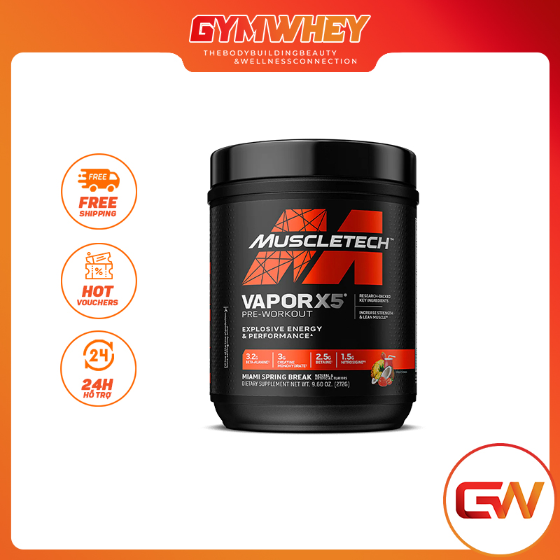 Thực Phẩm Bổ Sung Hỗ Trợ Tăng Sức Mạnh Cơ Bắp Trước Tập Muscletech Vapor X5 Next Gen 30 Lần