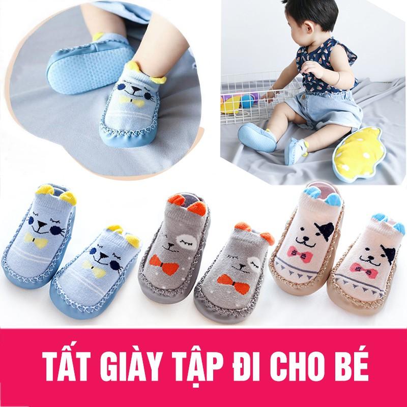 Giày tập đi chống trượt kiêm tất cho bé