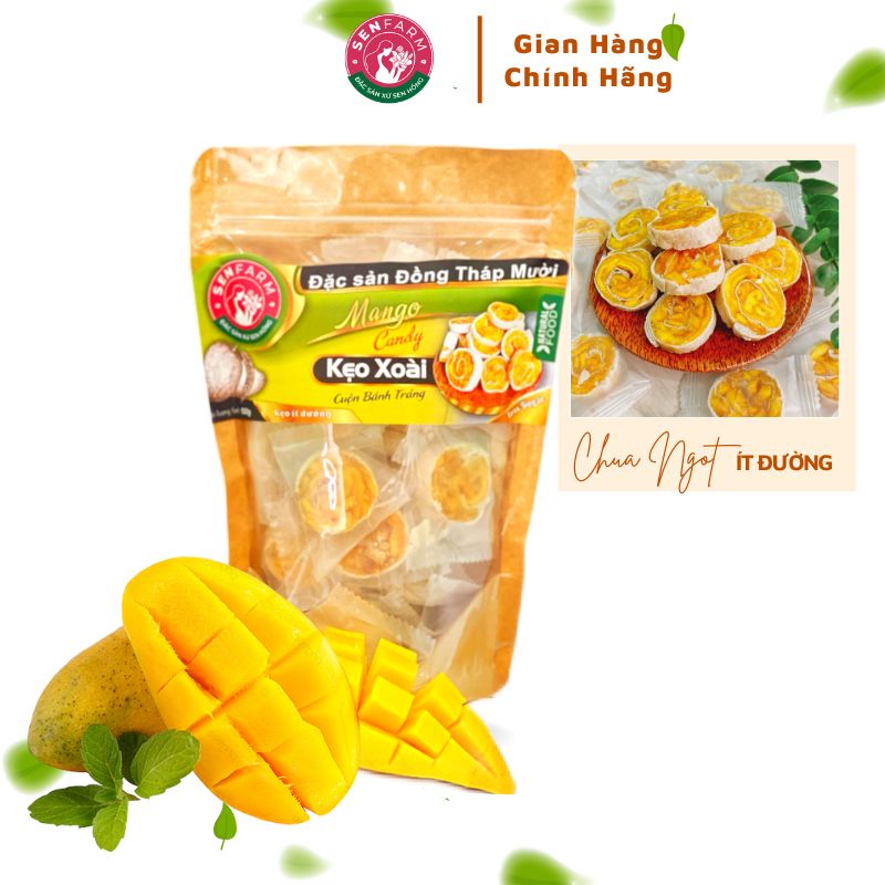 Kẹo Xoài cuộn bánh tráng Senfarm ít đường