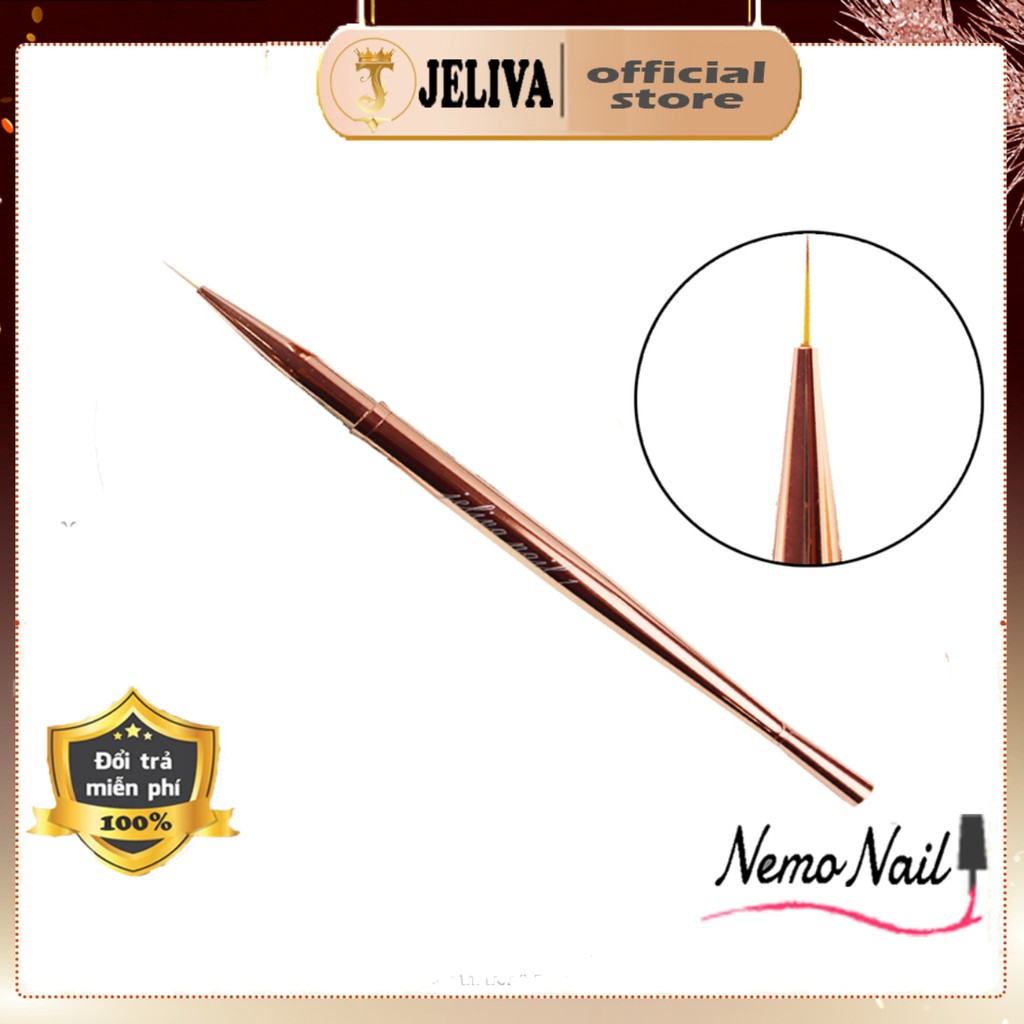 Cọ nét nail vẽ móng Jeliva vàng đồng cao cấp số 1