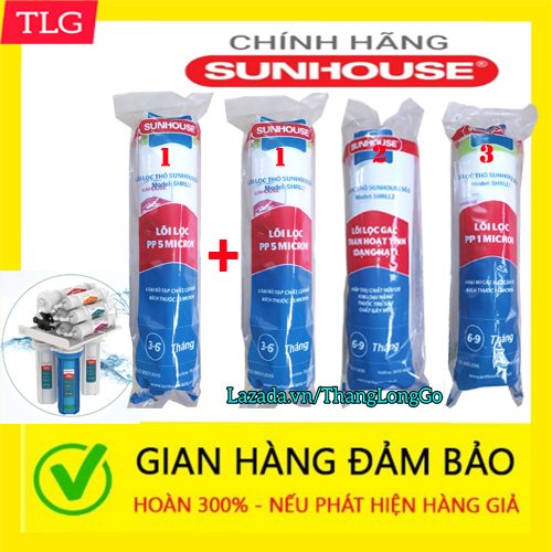 COMBO 4 LÕI LỌC NƯỚC SUNHOUSE SỐ 11-2-3 I Combo chọn